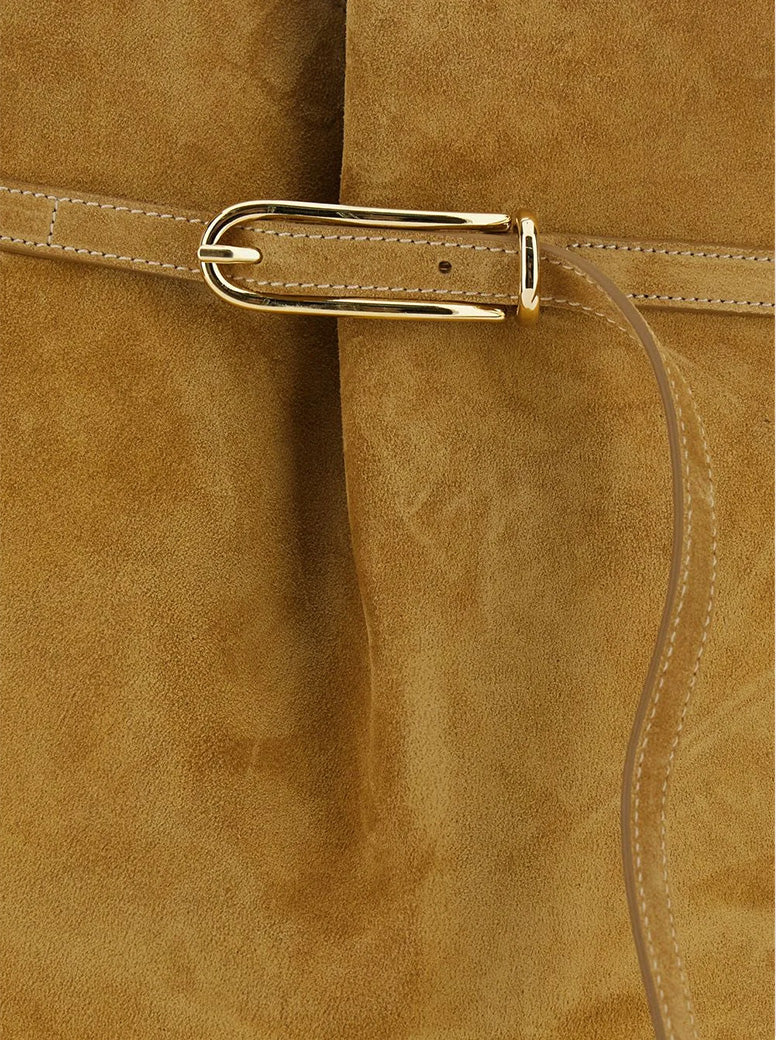 Belted Bucket Bag large sand suede