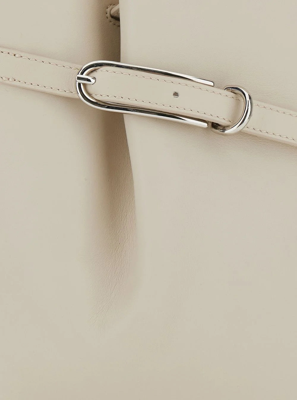 Belted Bucket Bag cream leather