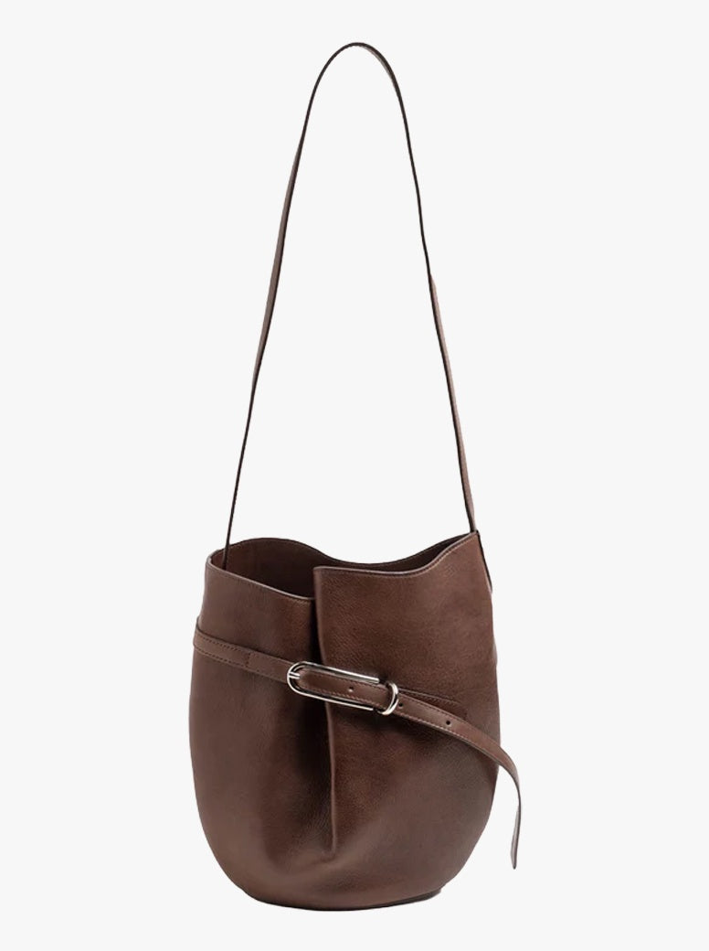 Belted Bucket Bag dark brown