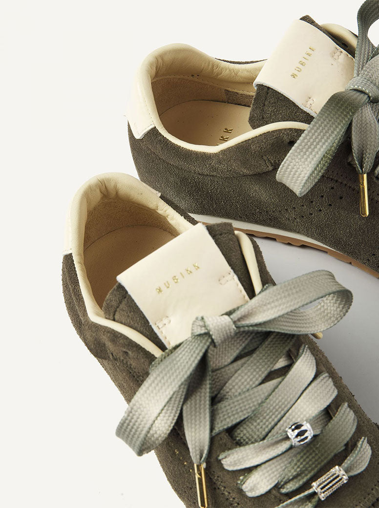 Billy Lou dark green suede