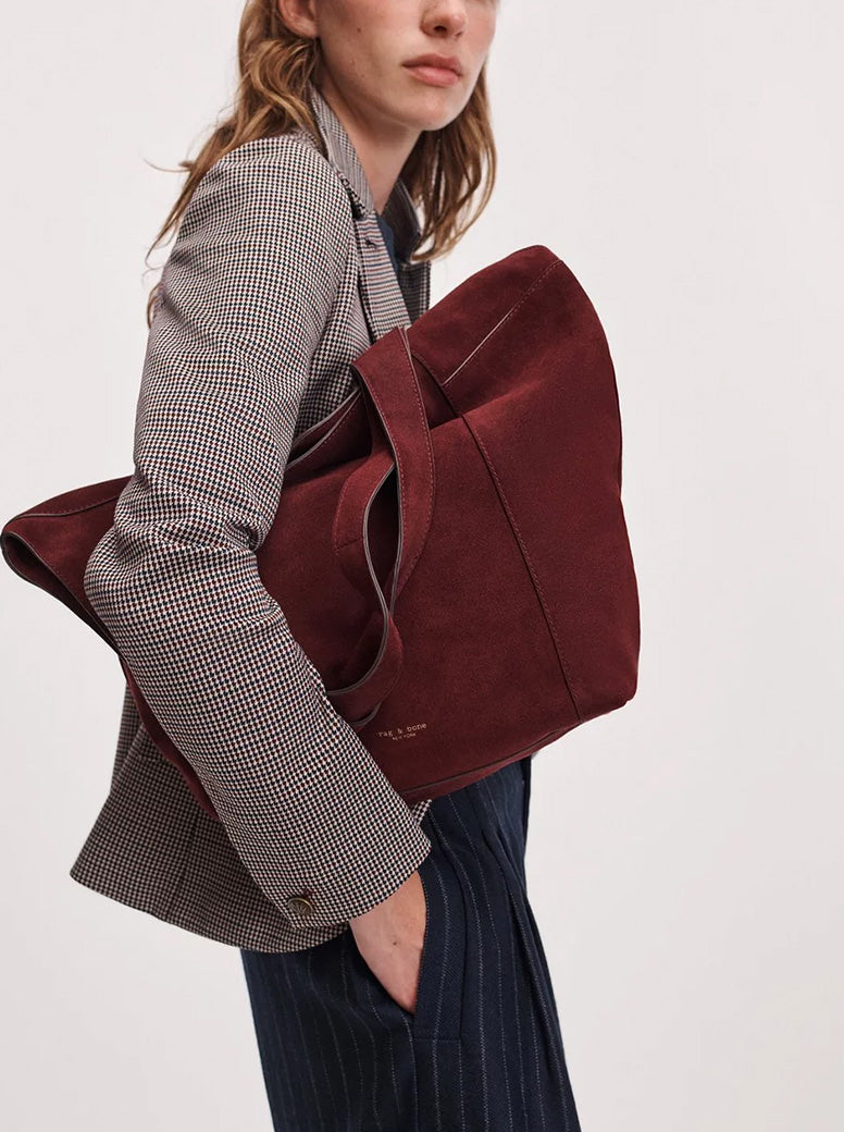 Brayton Large Shopper deep berry suede
