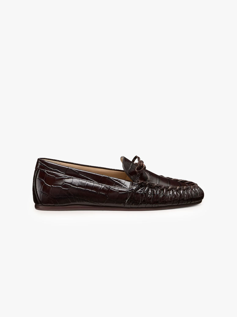 Britt Bow Loafer walnut croc