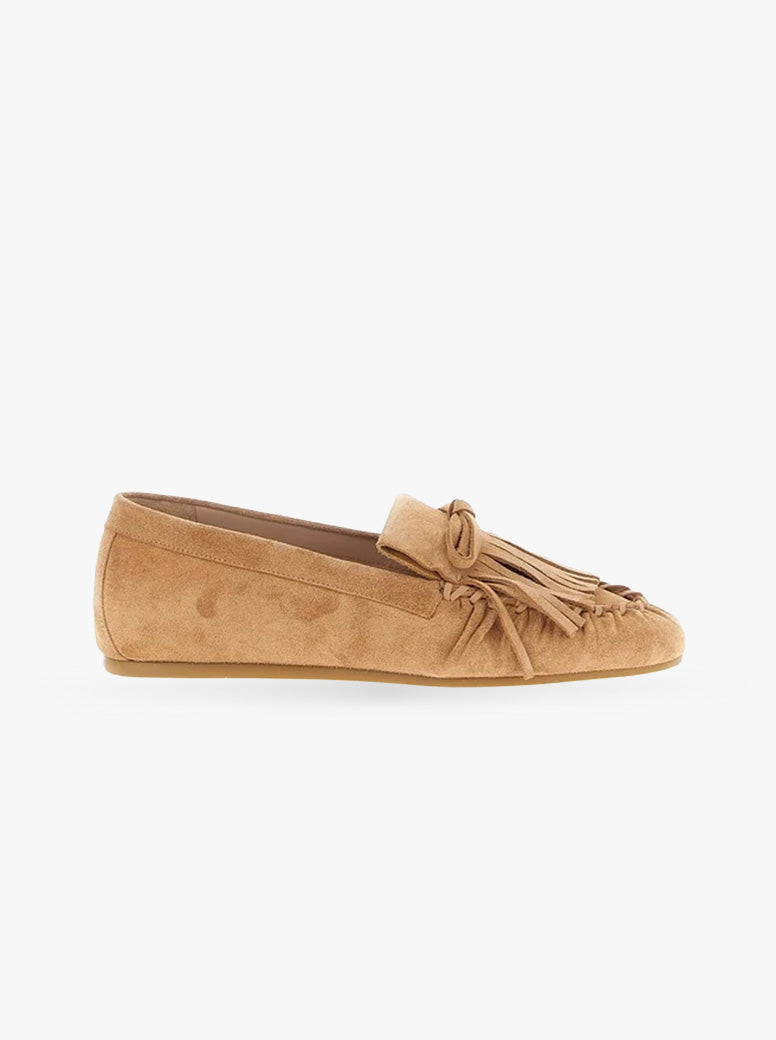 Britt Fringe light camel suede