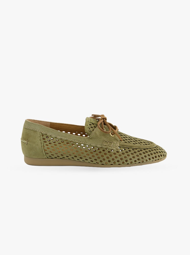 Cynthia pistachio green suede