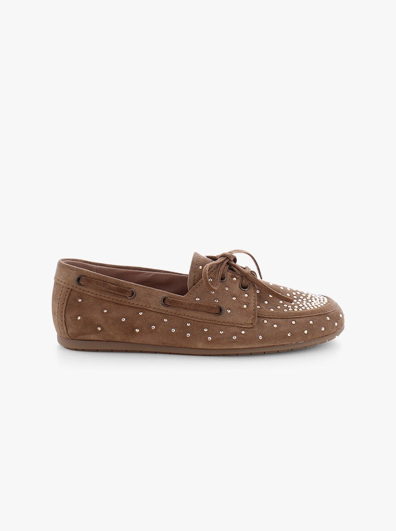 Drop golden brown suede
