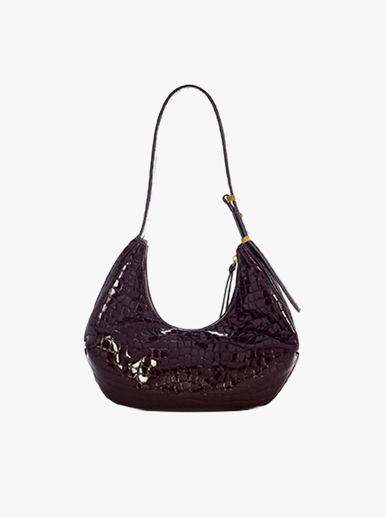 Hudson Hobo deep berry croc