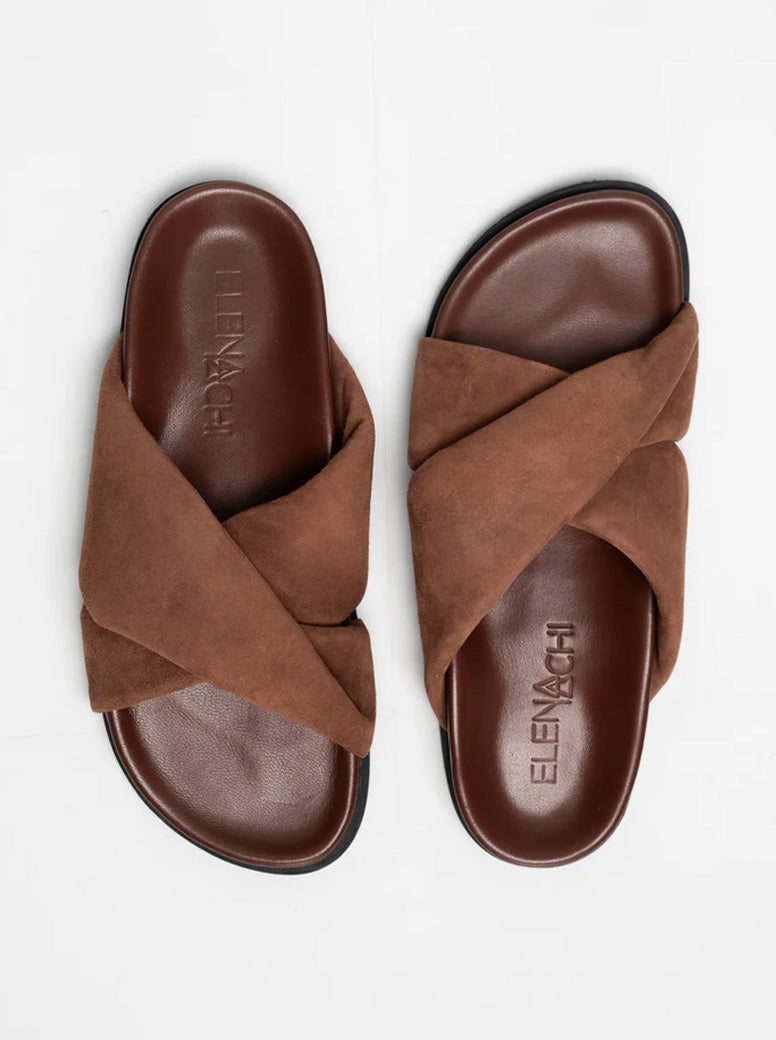 Lizzie chocolate suede