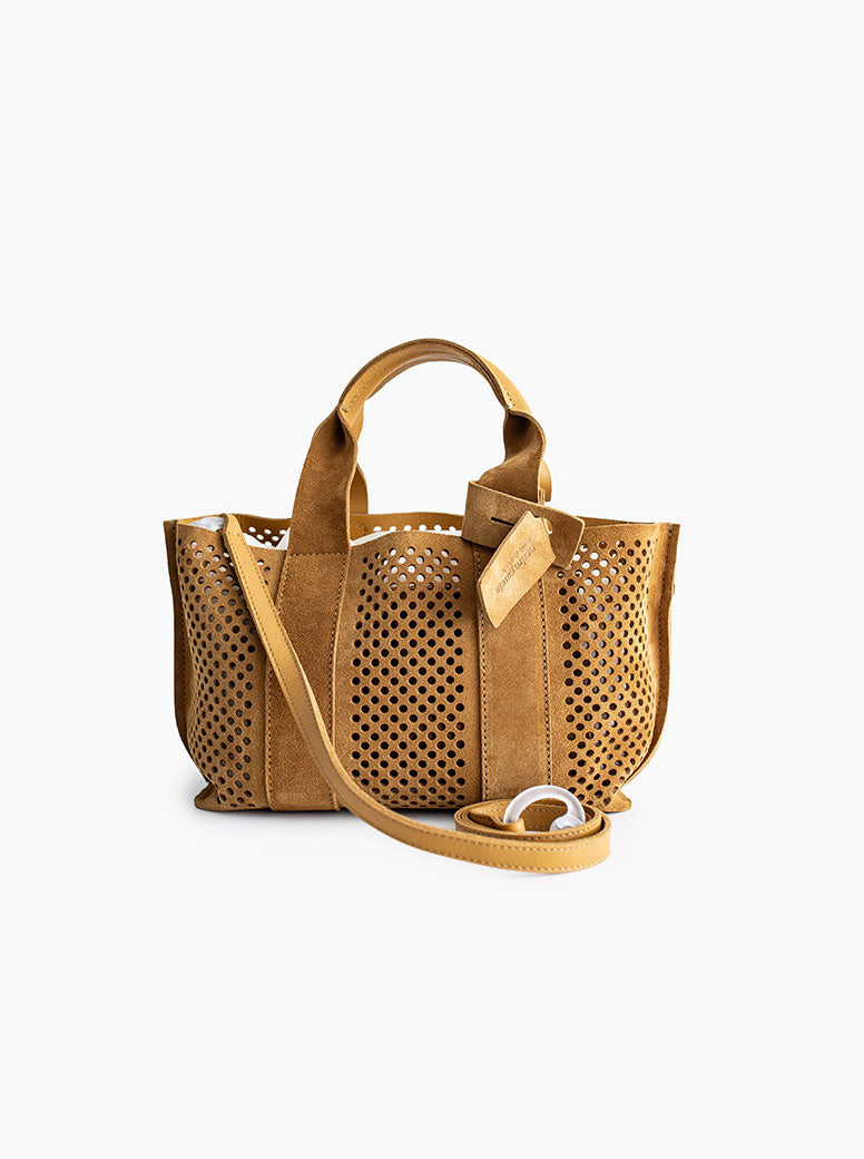Mini Perfed Tote tan suede