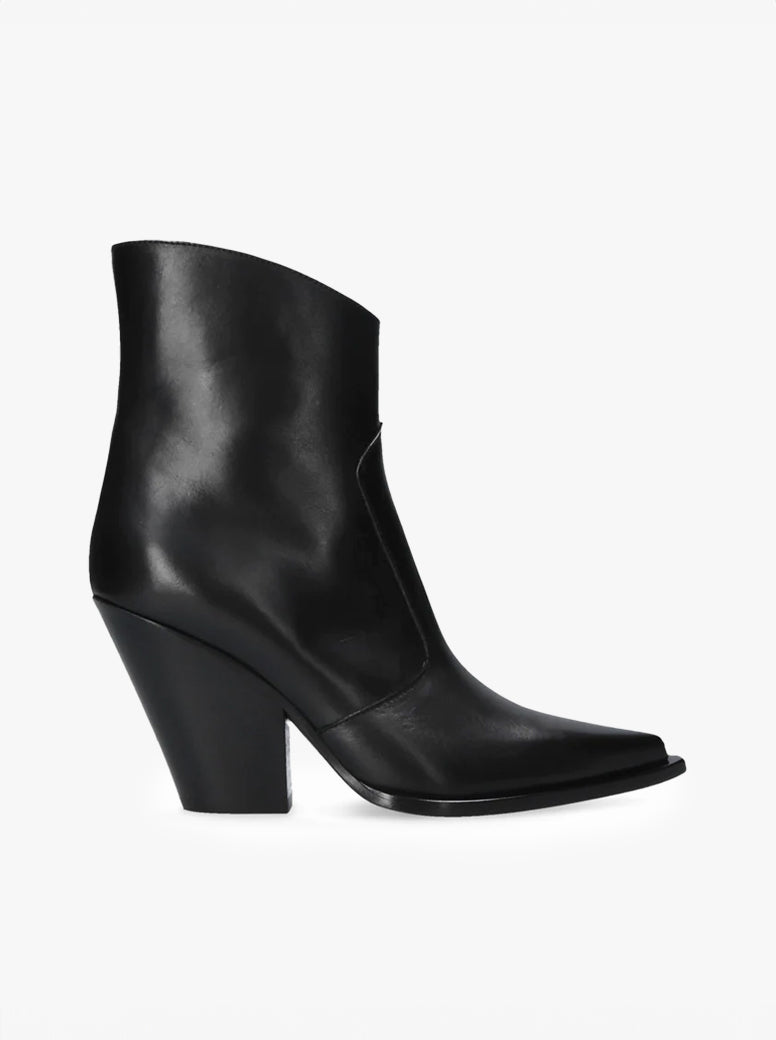 Premiata Black Leather Cowboy Booties Premiata Boots For Women