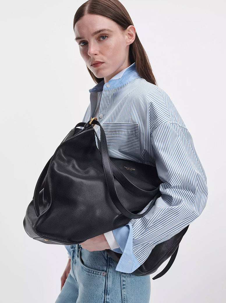 River Large Tote black leather