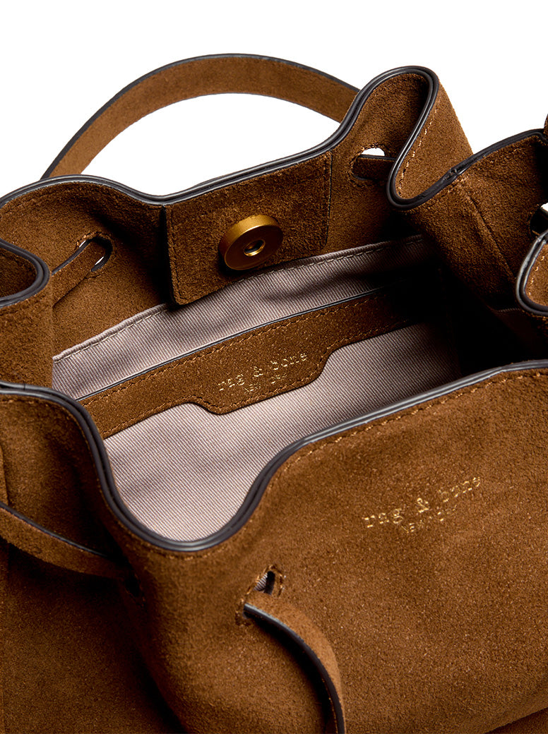 River Crossbody golden brown suede