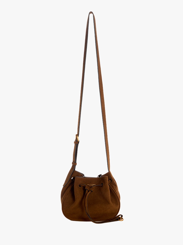 River Crossbody golden brown suede