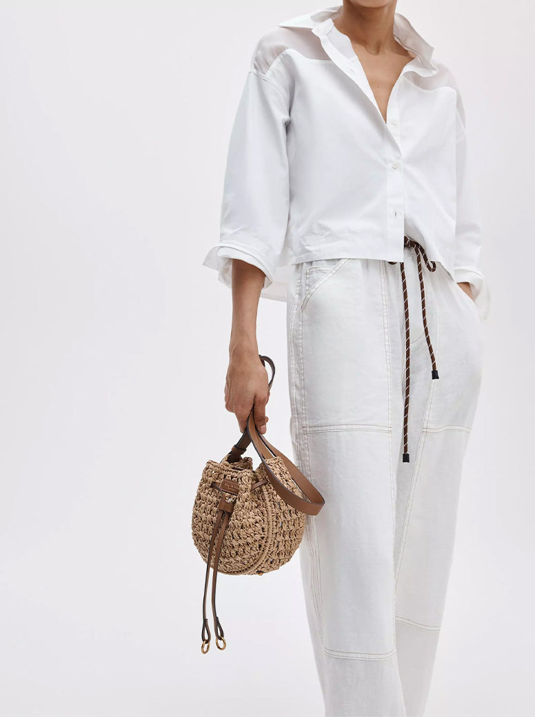 River Crossbody Natural Straw