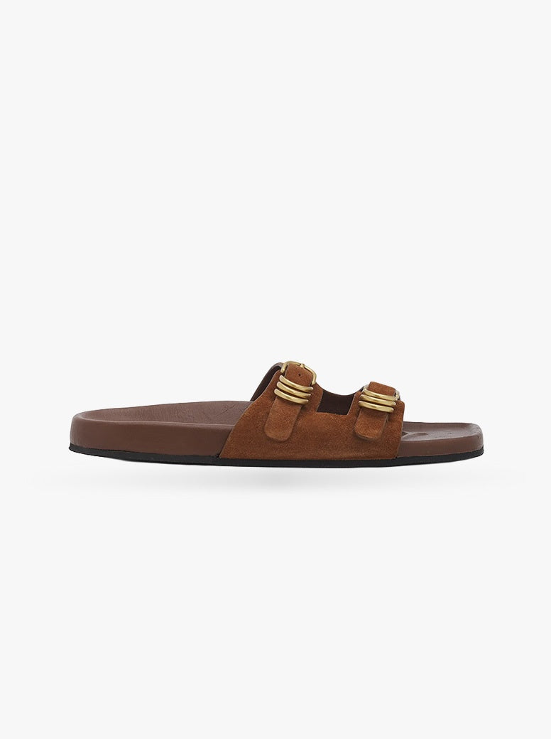 Rue Slide tan suede
