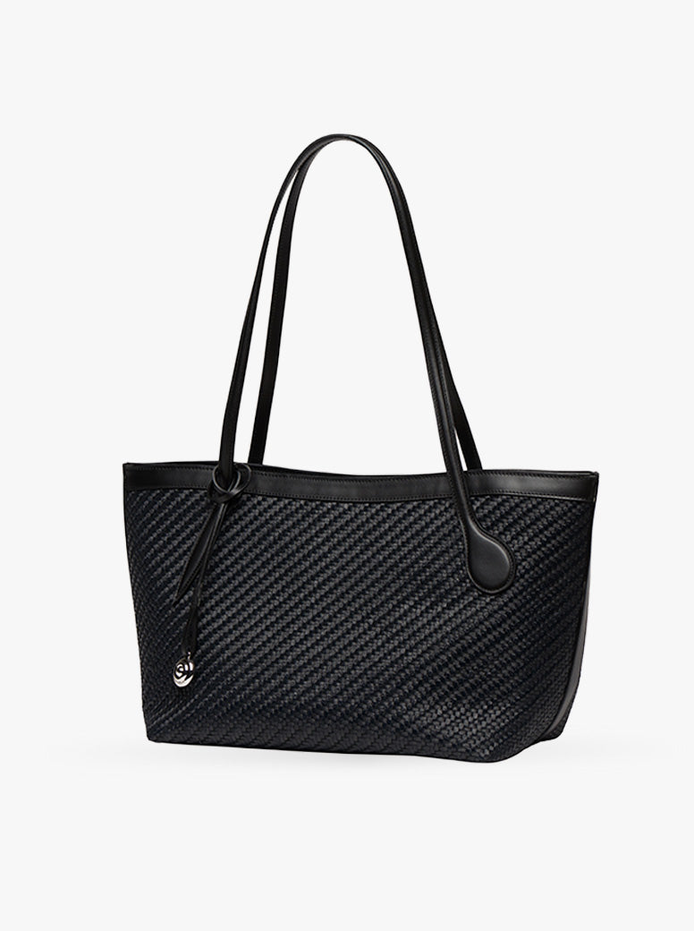 Sprout Tote Midi black raffia