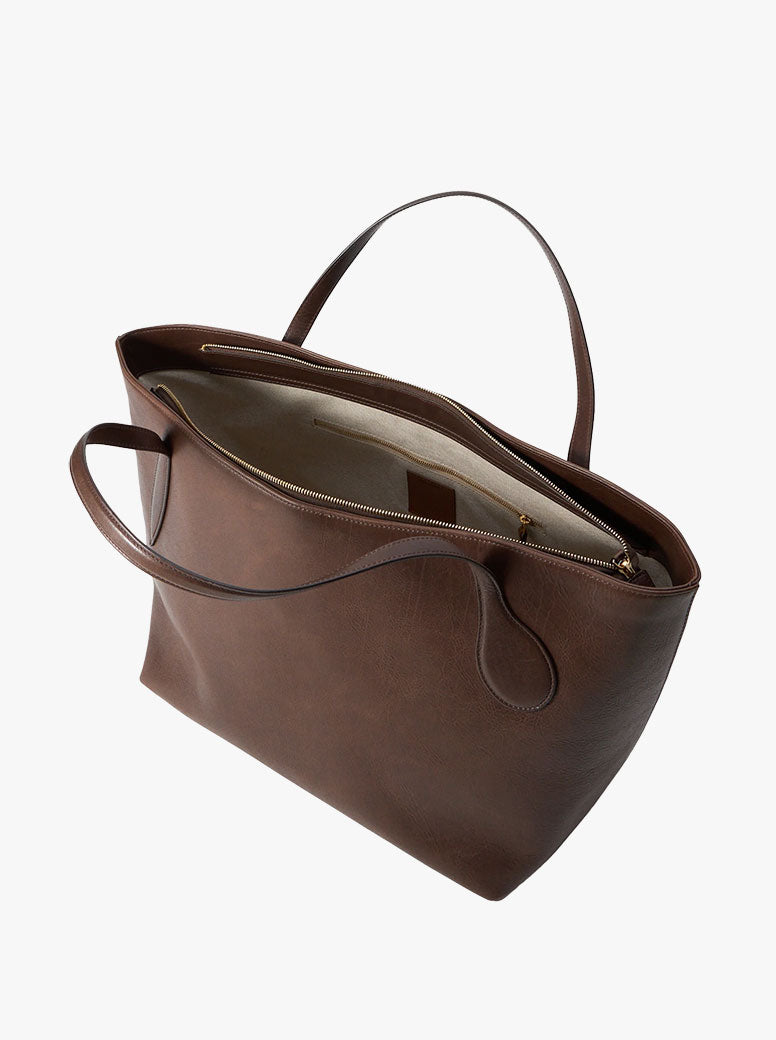 Zip Penne Tote dark brown