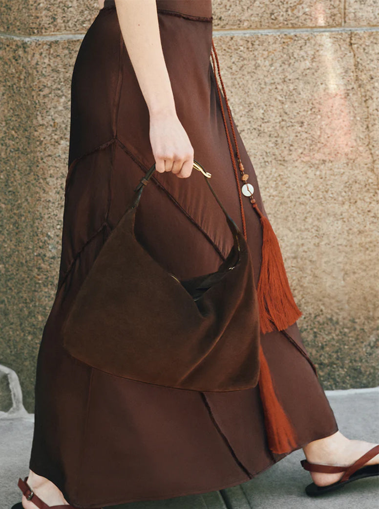 Pillow Strap dark brown suede