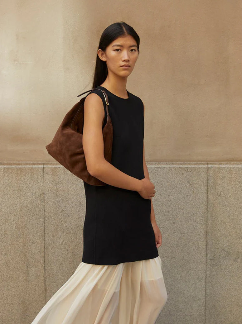 Pillow Strap dark brown suede