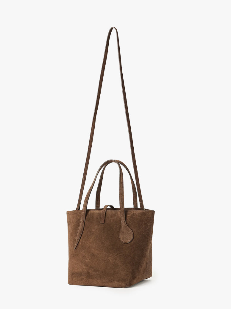 Sprout Tote Mini dark brown suede