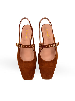 Alba caramel suede