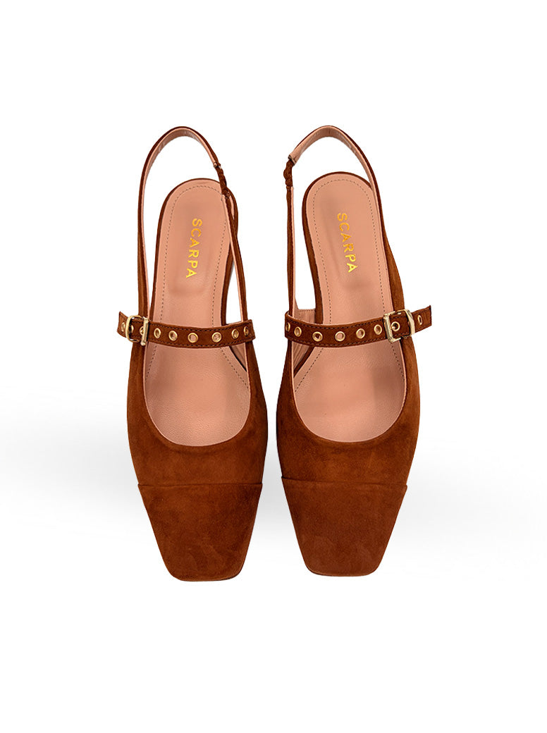 Alba caramel suede