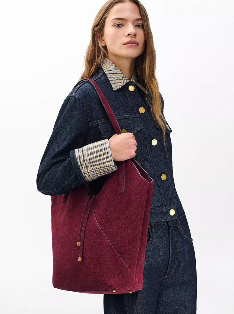 Alix Tote garnet suede