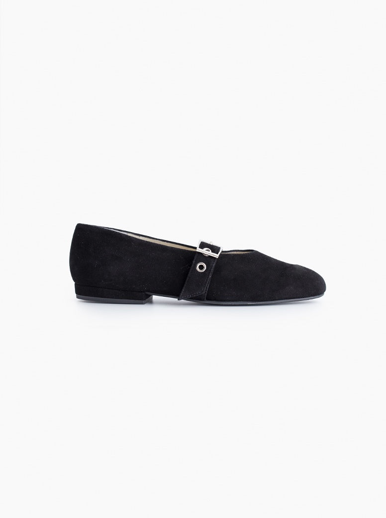 Amina black suede