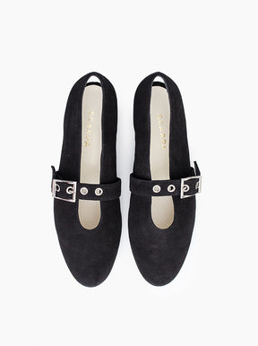 Amina black suede