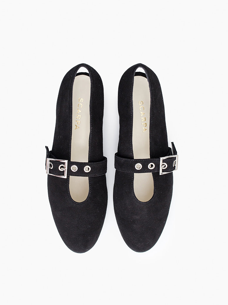 Amina black suede