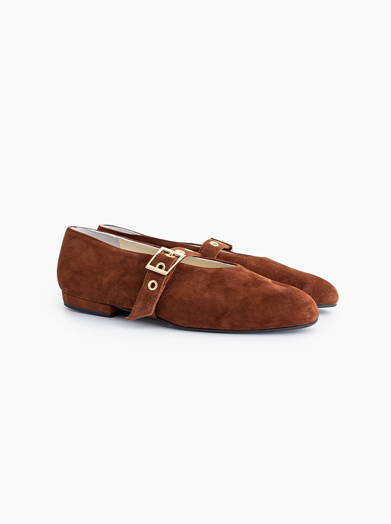 Amina chocolate suede