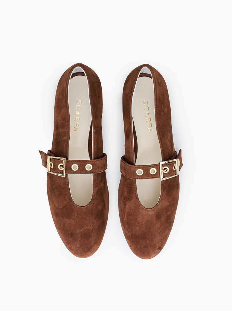Amina chocolate suede