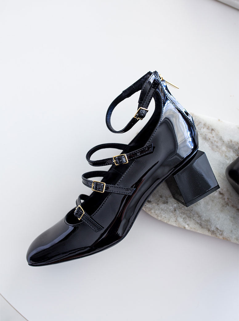 Angie Straps black patent