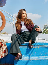 April burgundy leather