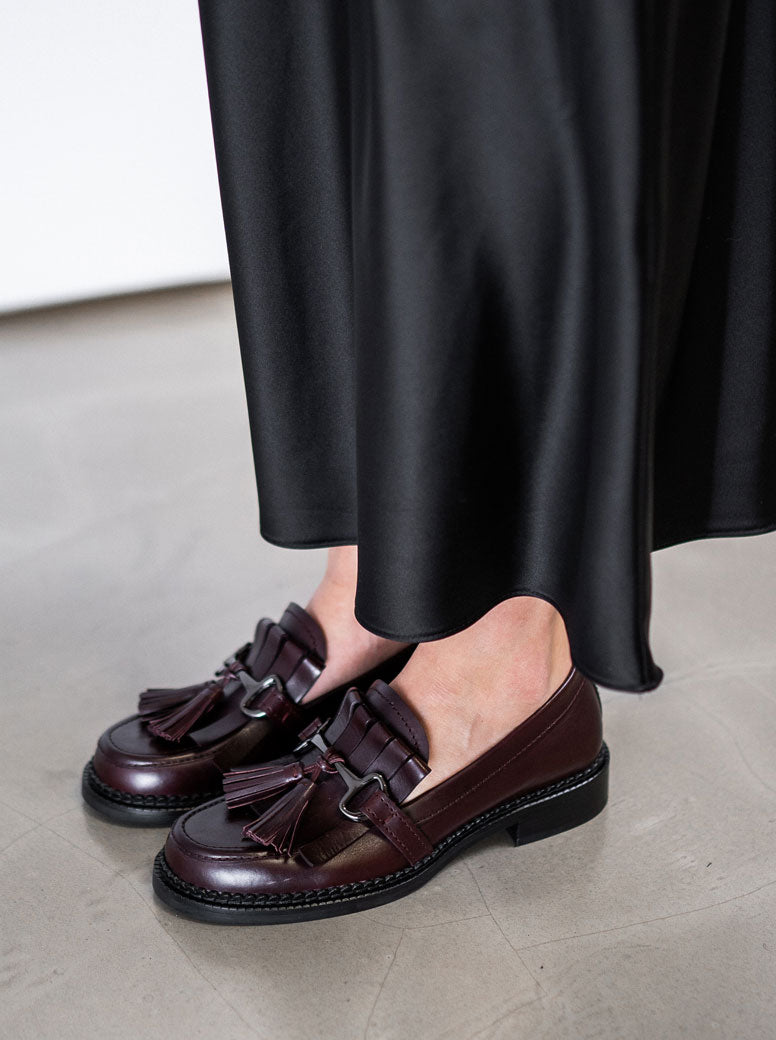 April burgundy leather