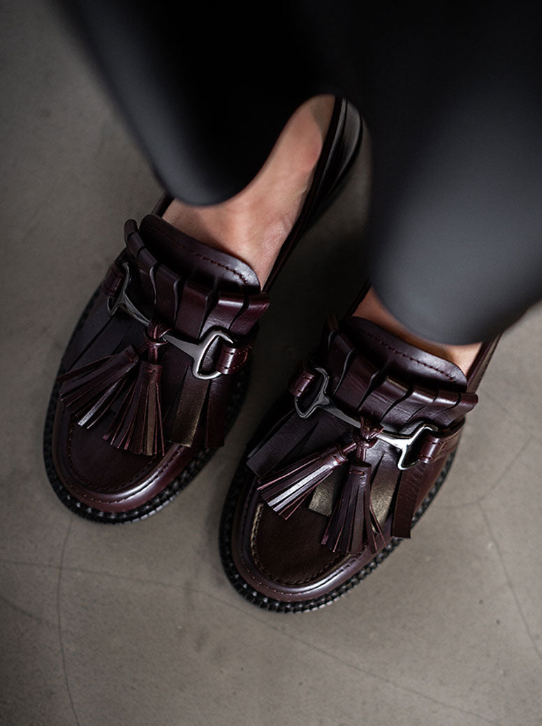 April burgundy leather