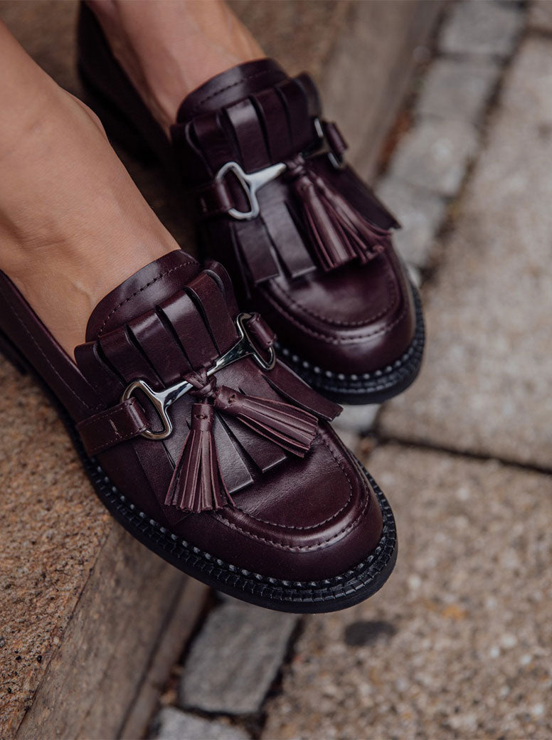 April burgundy leather