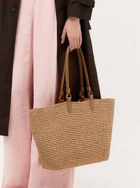 Mr Bandit Tote natural raffia