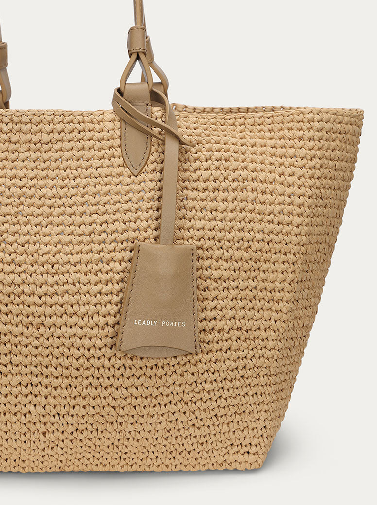 Mr Bandit Tote natural raffia