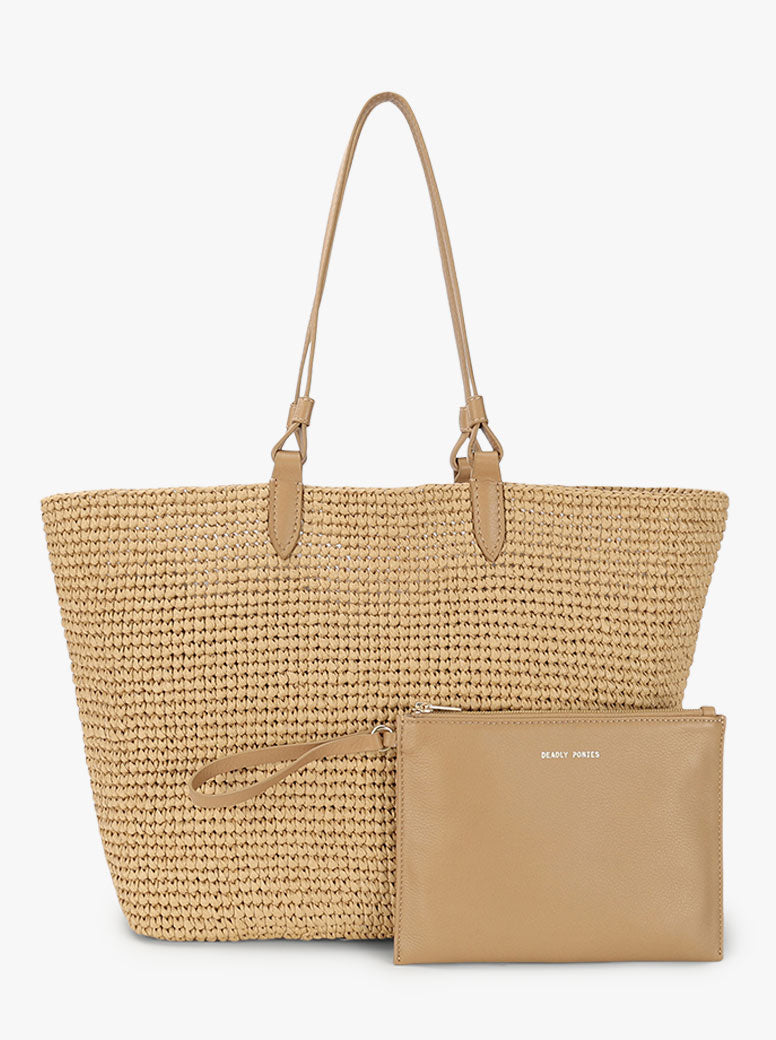 Mr Bandit Tote natural raffia