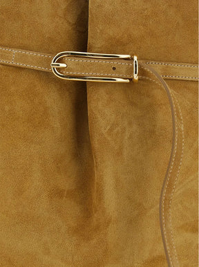 Belted Bucket Bag large sand suede
