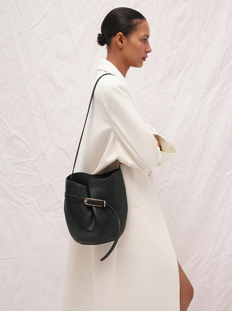 Belted Bucket Bag black