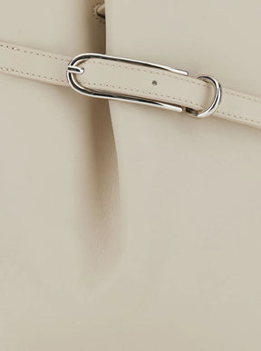 Belted Bucket Bag cream leather