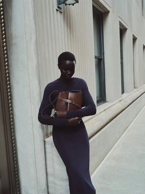 Belted Bucket Bag dark brown