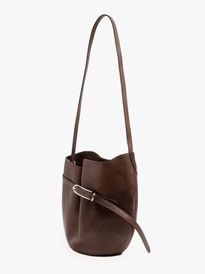 Belted Bucket Bag dark brown