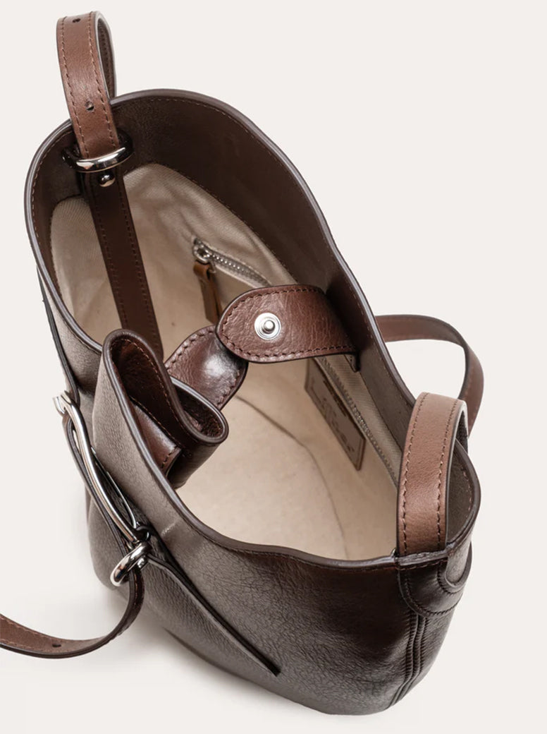 Belted Bucket Bag dark brown