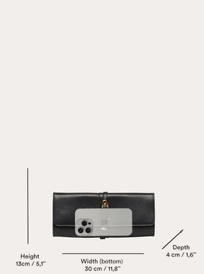 Belted Clutch navy embossed croc