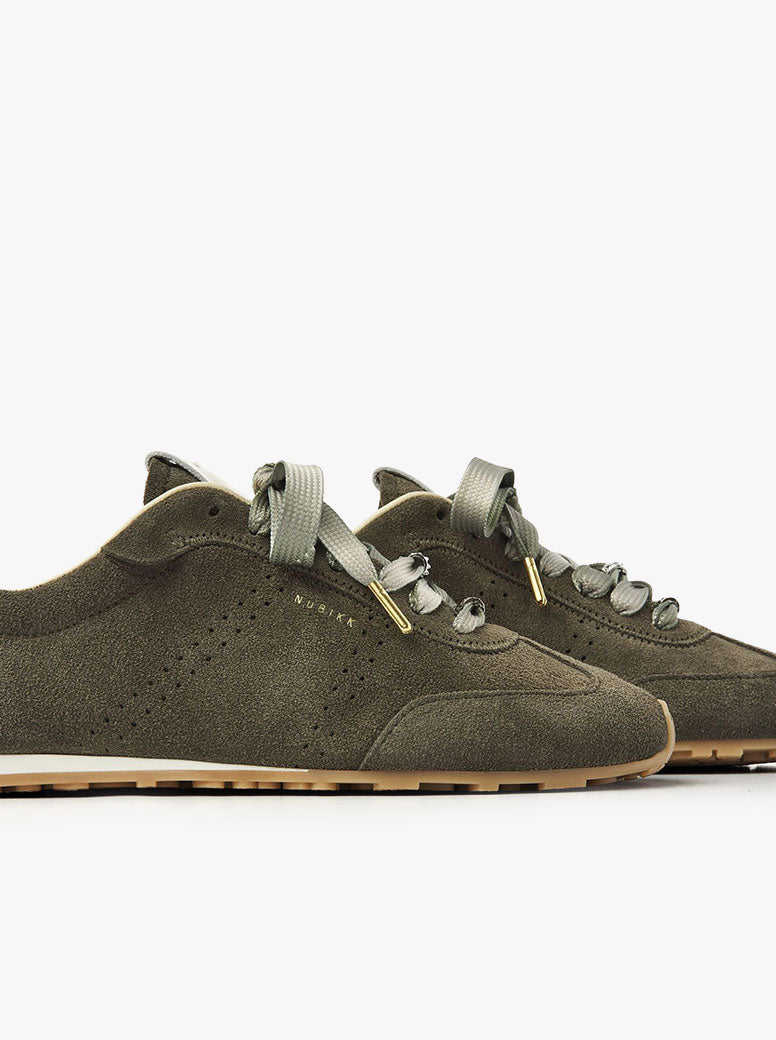 Billy Lou dark green suede