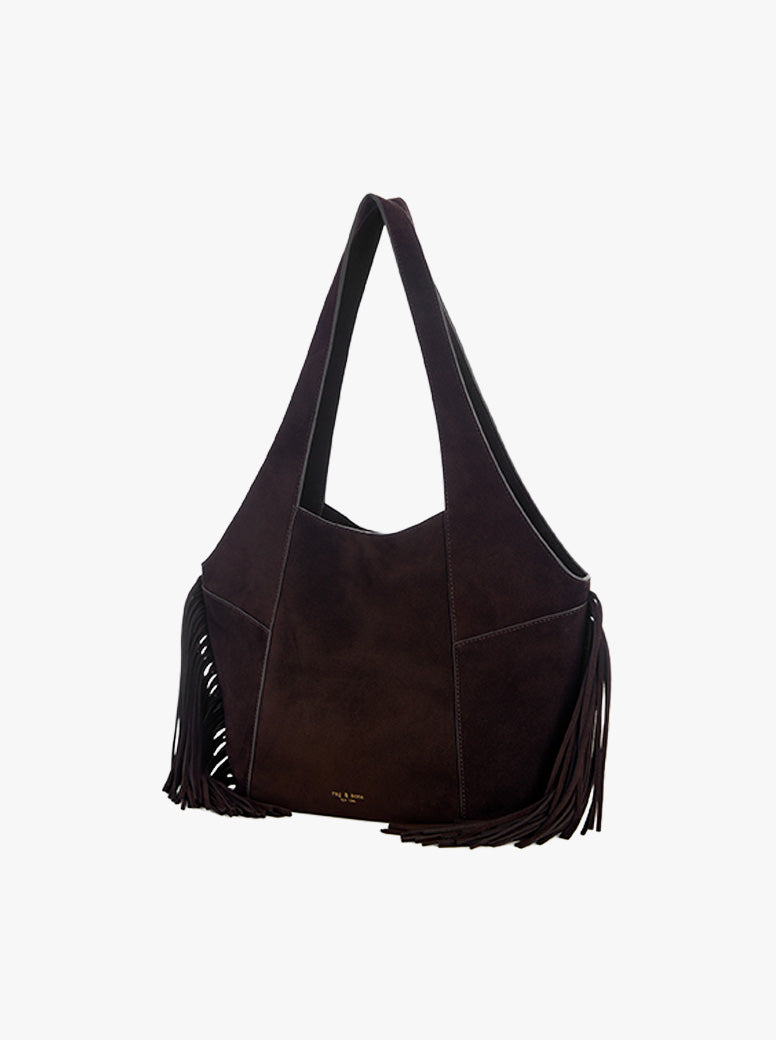 Brayton Fringe Carry All chocolate suede