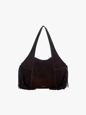 Brayton Fringe Carry All chocolate suede