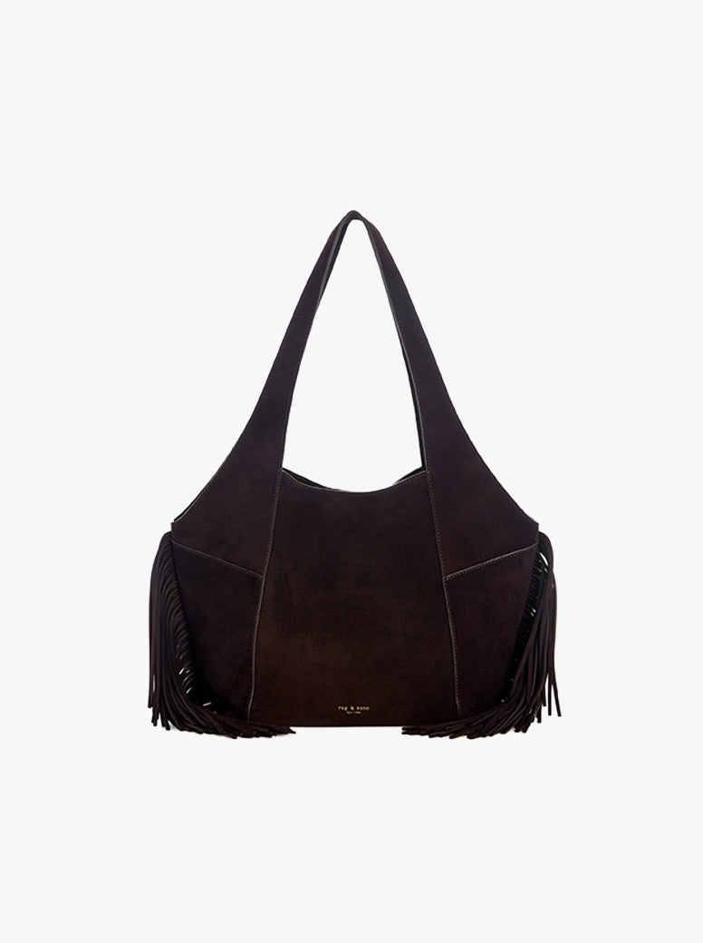Brayton Fringe Carry All chocolate suede